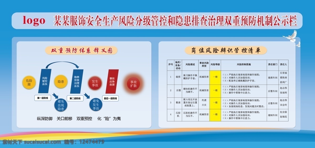 企业 安全 风险 公示栏 蓝色 安全风险 深蓝 渐变 室外广告设计