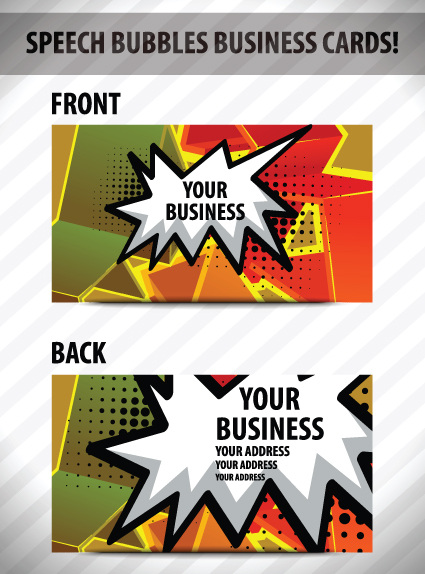创造性 言语 泡沫 名片 矢量图 创意 商业 演讲 语音 向量卡 名片卡 广告设计名片