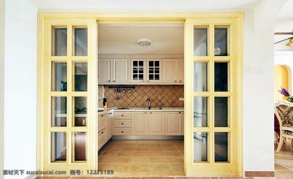 简洁 时尚 厨房 移门 效果图 现代 木色 简单