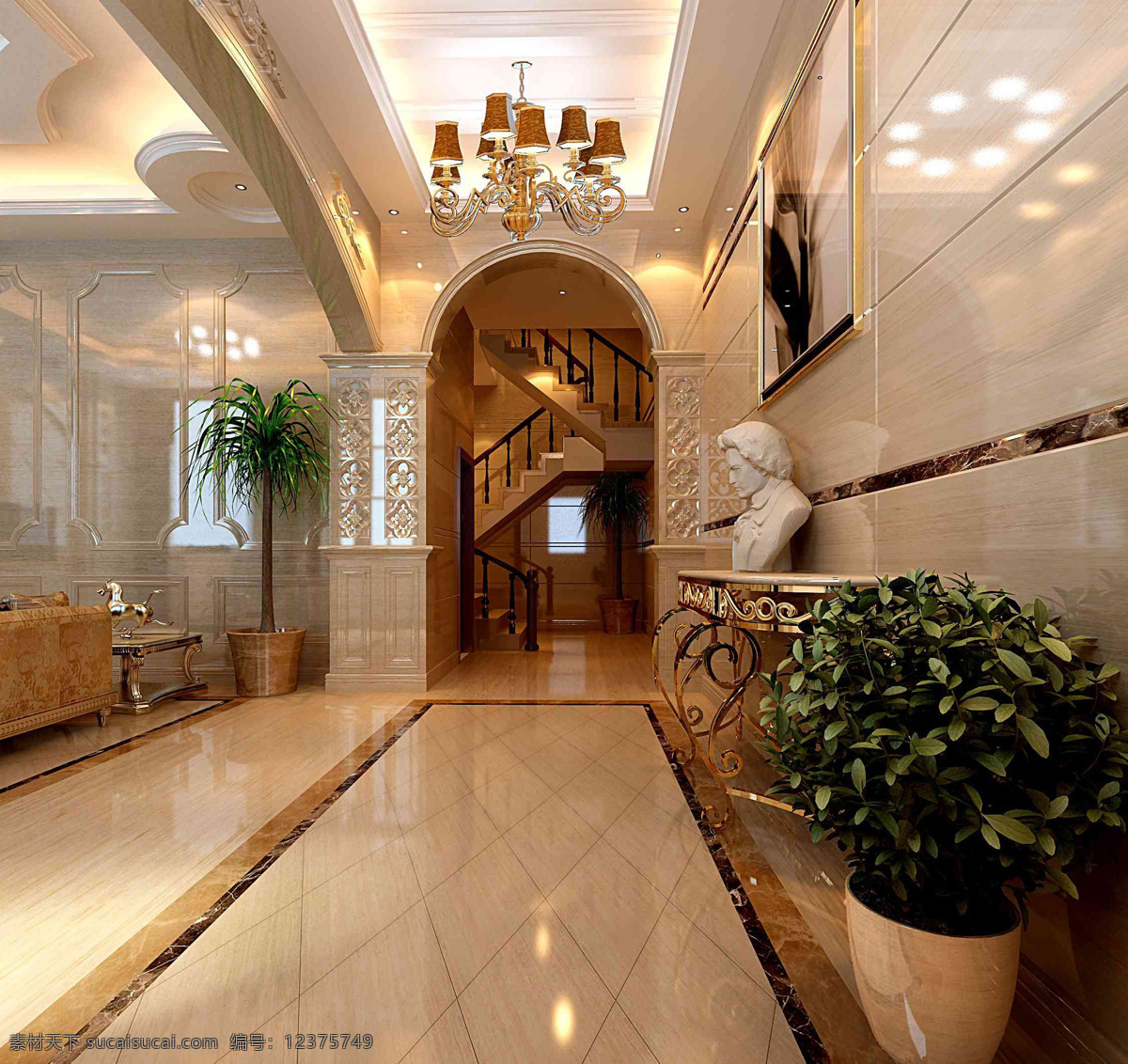 走廊 楼梯 豪华 室内 装修 装修设计 装饰素材 室内设计