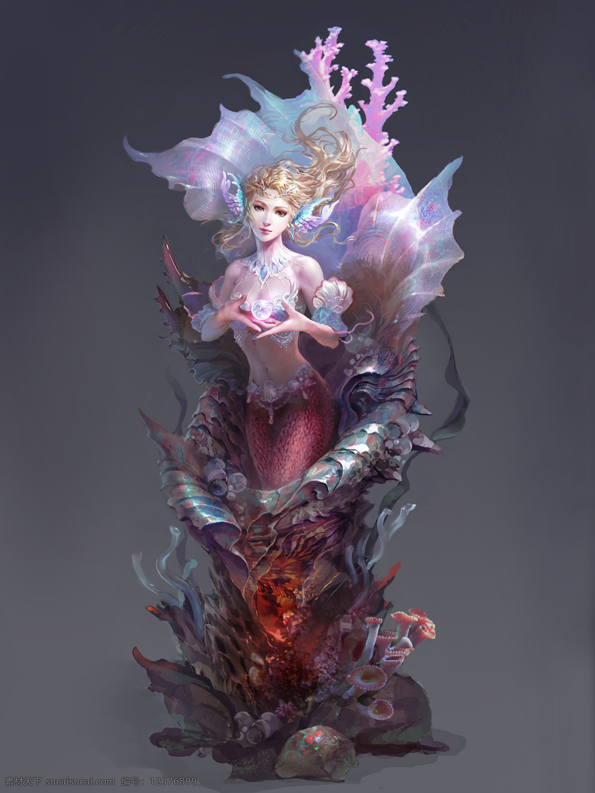 龙塔 美女 美人鱼 奇幻 魔法 游戏 原画 cg 人物素材 动漫人物 动漫动画 cg人物 魔幻