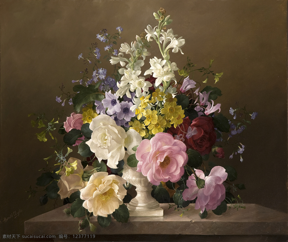 高清 花卉 油画 静物 装饰画 花卉油画 文化艺术 绘画书法