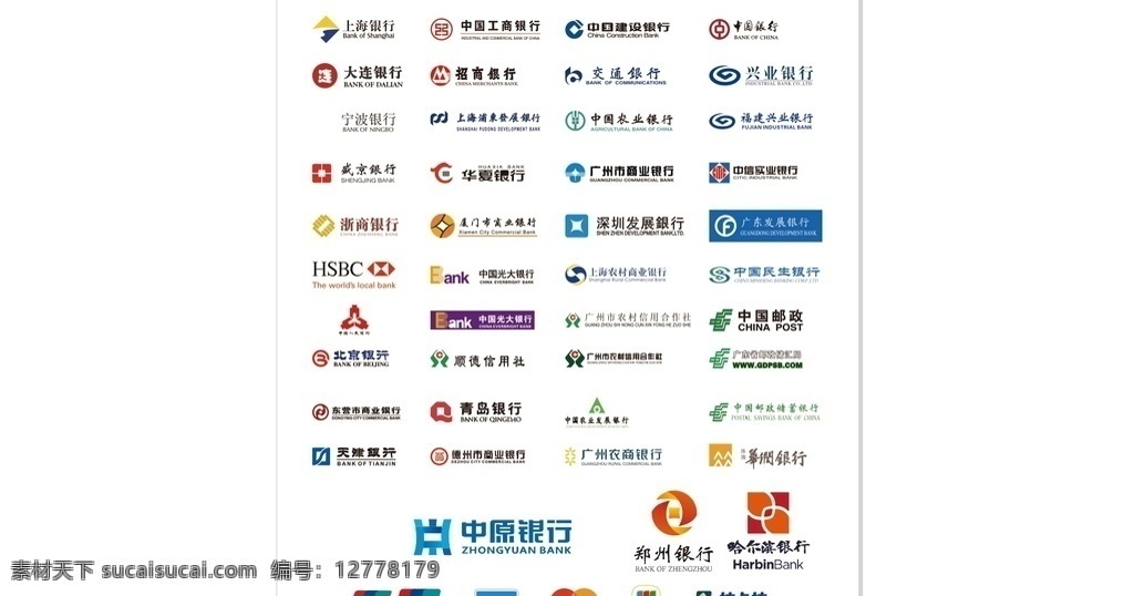 银行logo 银行标志 中国银行 工商银行 中原银行 建设银行 邮政银行
