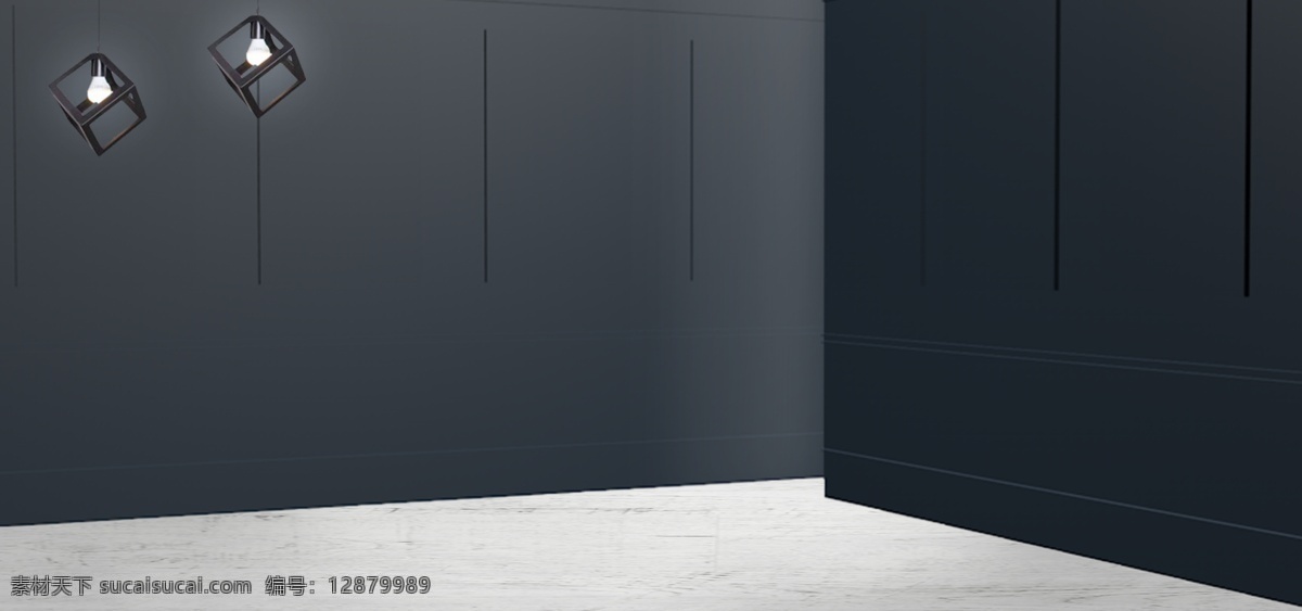 深色 房间 背景 黑色吊灯 时尚 商务 黑色墙壁 背景素材