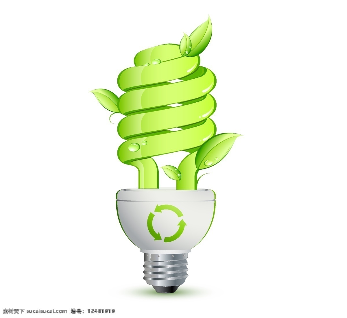 节能灯 绿色灯泡 绿色 循环利用 可回收 可持续发展 保护环境 爱护 绿色家园 节能 环保 创意