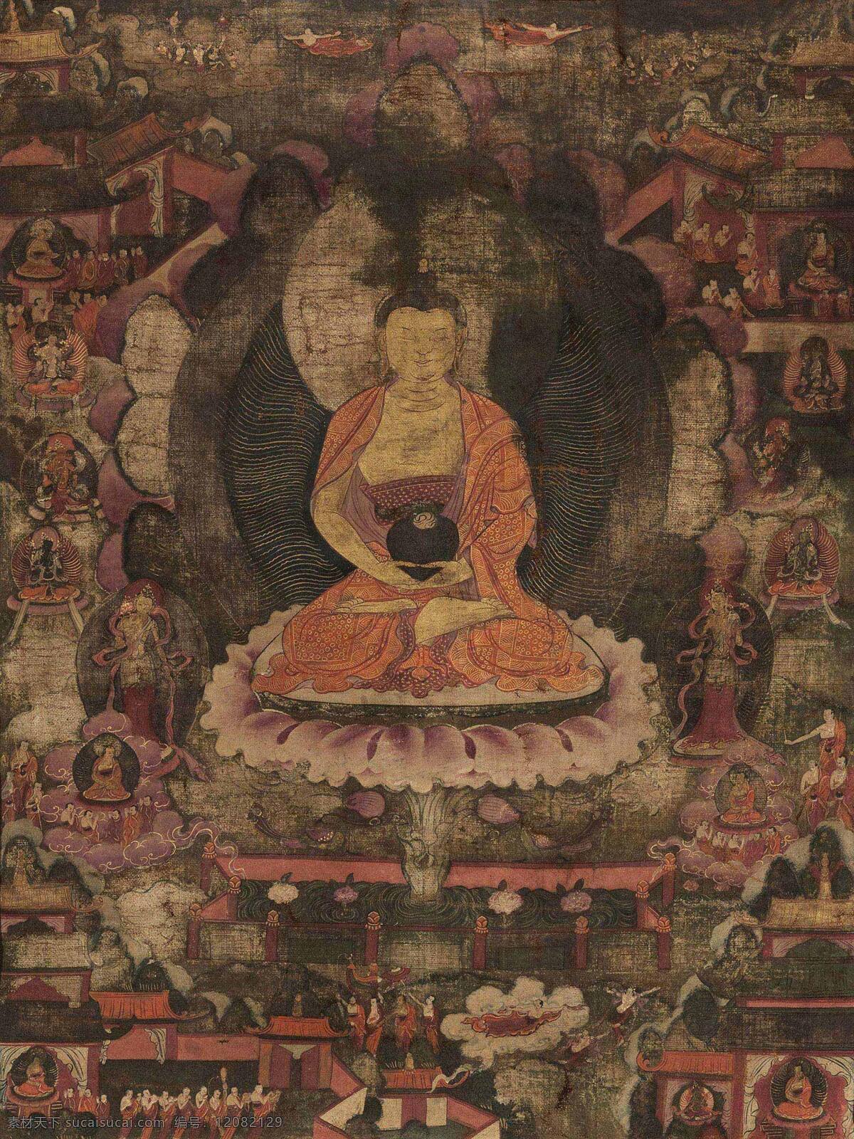 唐卡免费下载 阿弥陀佛 佛教 高清 绘画 唐卡 文化艺术 西藏 18世纪 宗教 艺术 手工艺品 宗教信仰