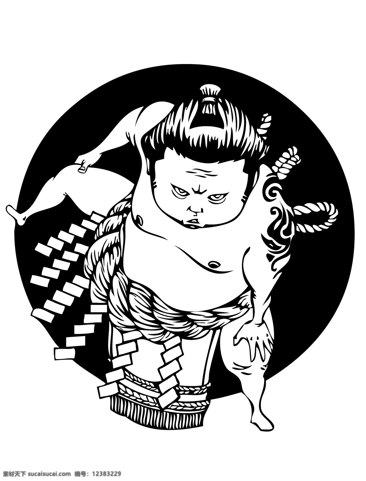 日本相扑 日本 相扑 男士 发髻 麻花 胖子 矢量 人物素材 其他矢量 明星偶像 矢量人物