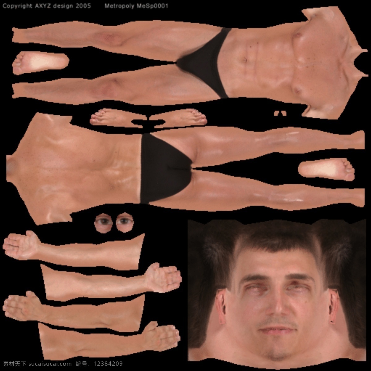 泳装 男士 模特 模型 健美 人体 3d模型素材 其他3d模型