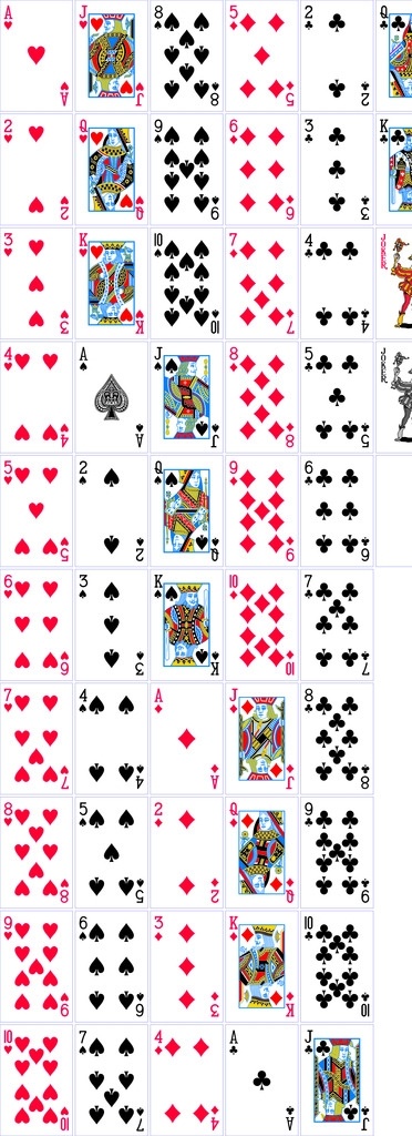 扑克 正面 版式 点子 牌 扑克正面 点子牌