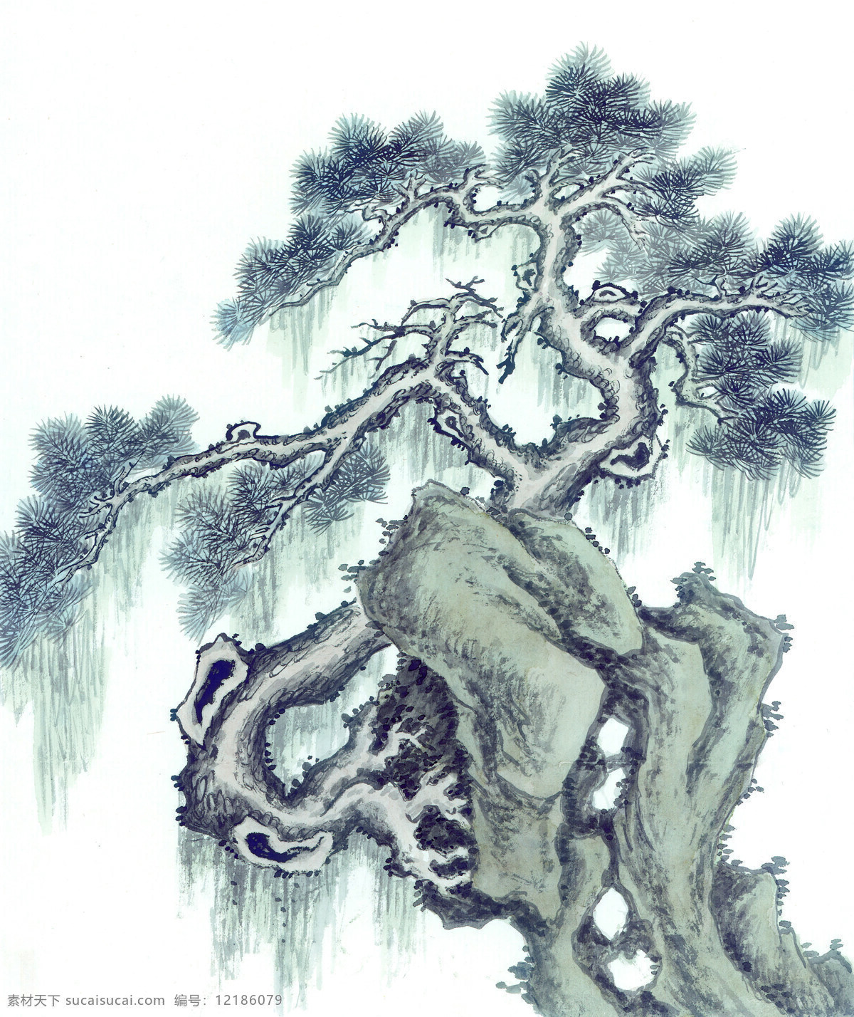 松树 水墨画 高分辩率 非常清晰1 文化艺术 绘画书法 设计图库