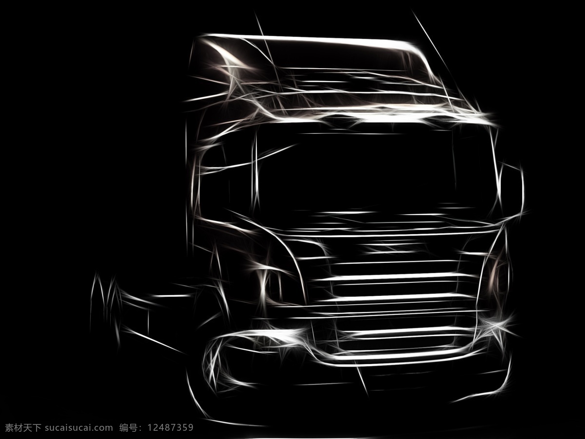 光影 线条 卡车 黑白 图 抽象 交通 黑色