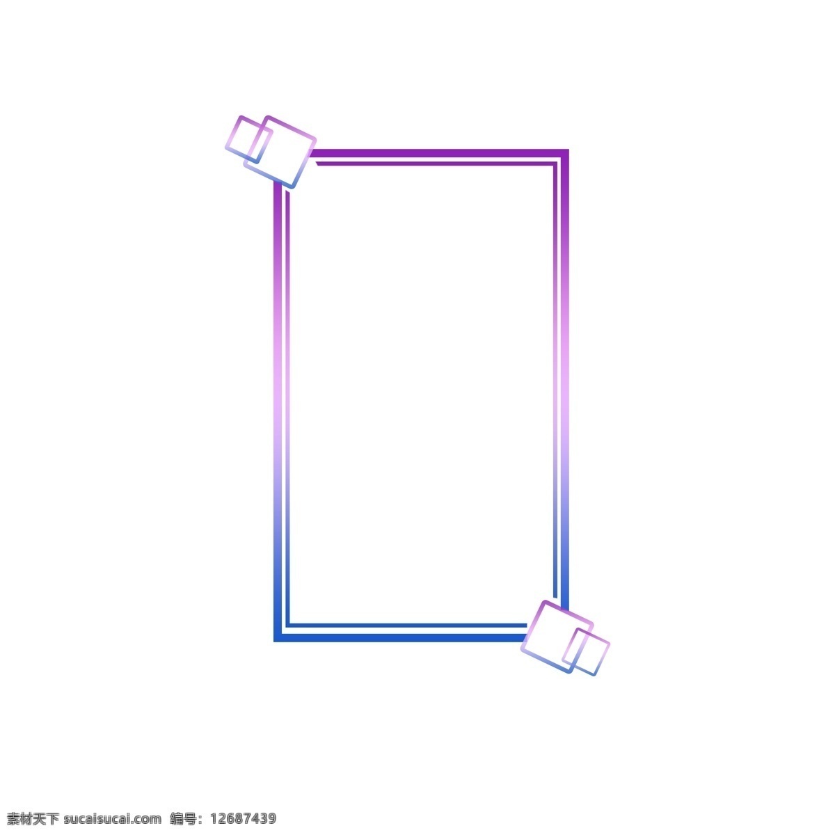 简约 未来 感 渐变 蓝紫色 科技 边框 未来感