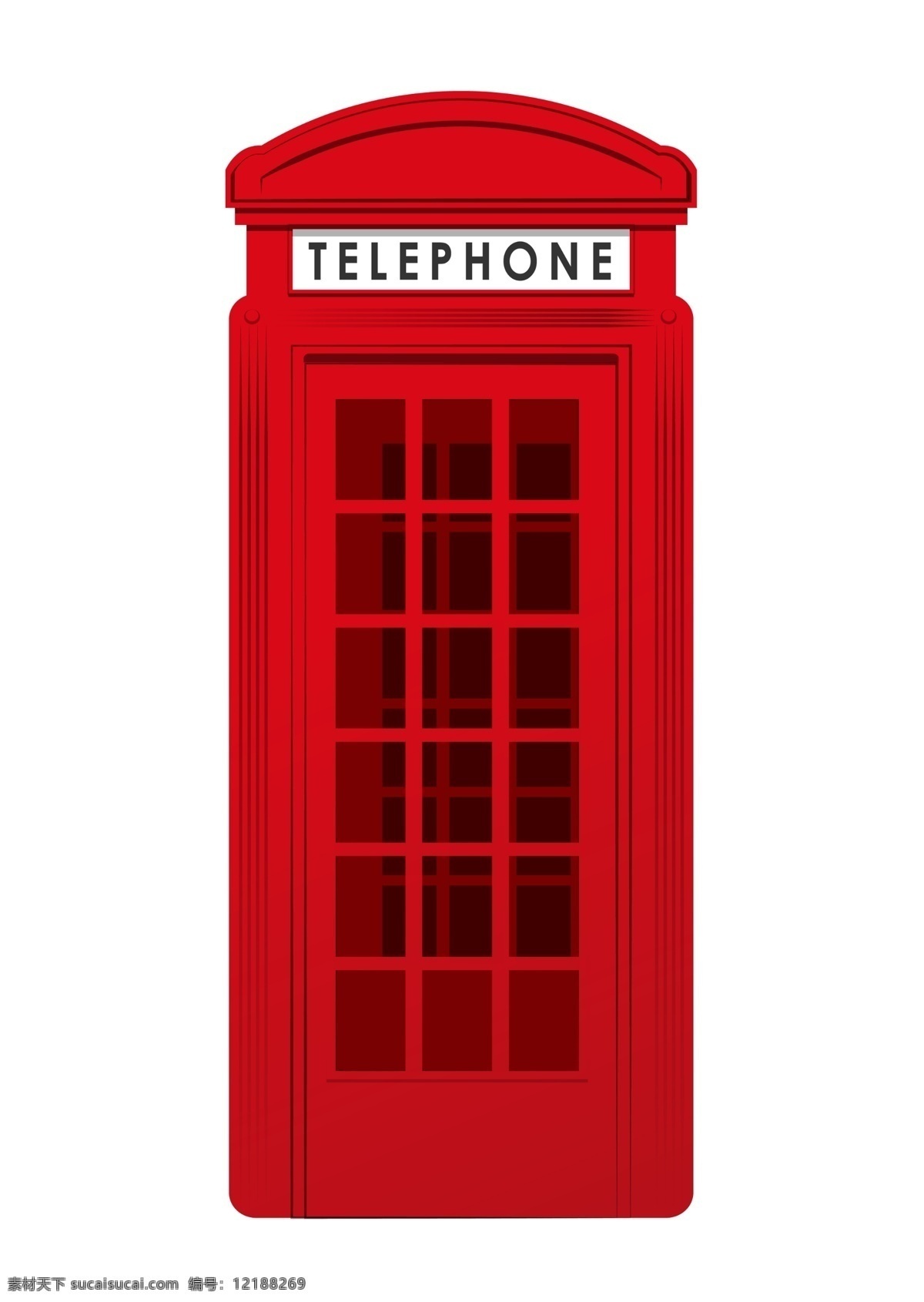 电话亭 复古 红色 欧美 分层 源文件