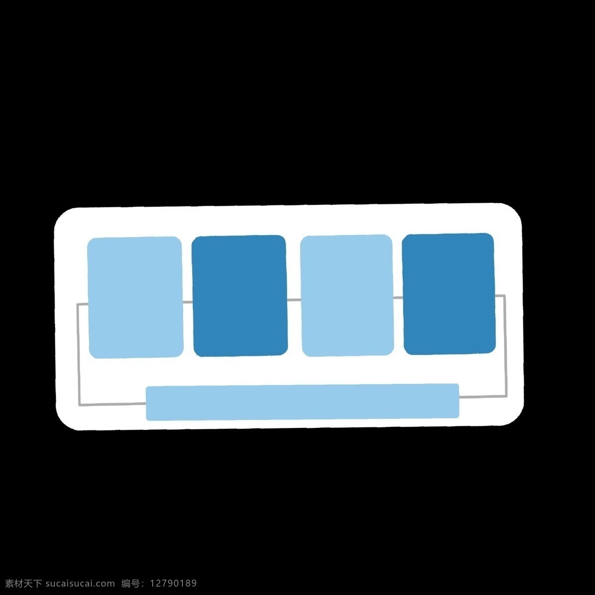 蓝色 渐变 长方形 分类 图标 线条 分别 类目表 不同 区别 区分开 ppt专用 卡通 简单 简约 简洁