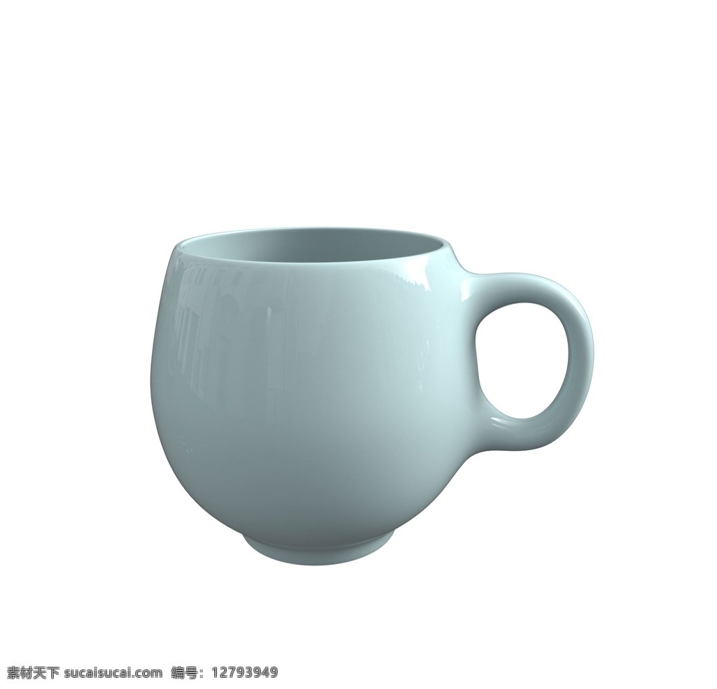 青瓷杯子水杯 茶杯 水杯 喝水 餐具 瓷器 水 3d设计 3d作品 c4d