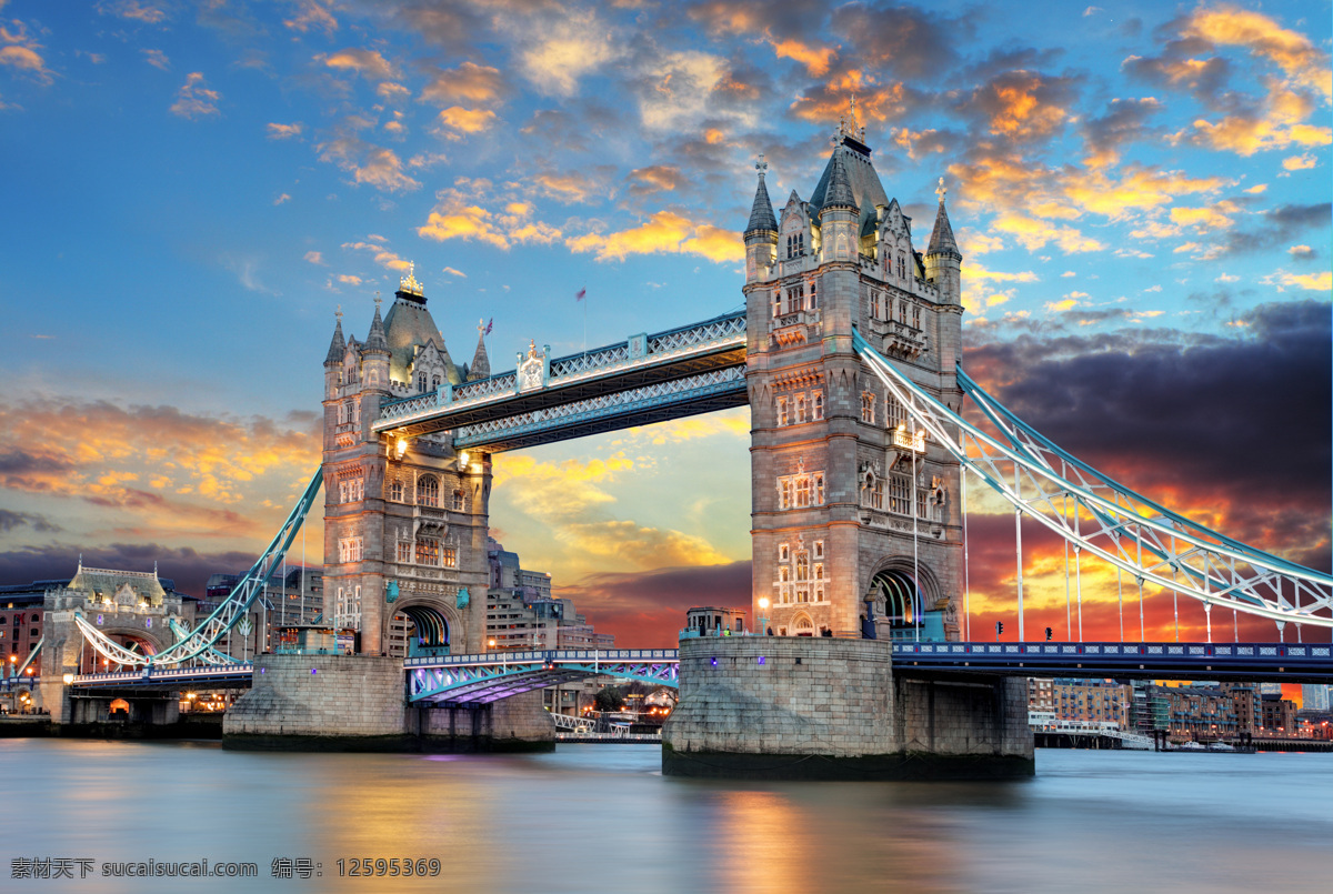 伦敦塔桥 泰晤士河 城市之光 都市风光 城市夜景 唯美 夜景 高楼大厦 自然景观 建筑景观
