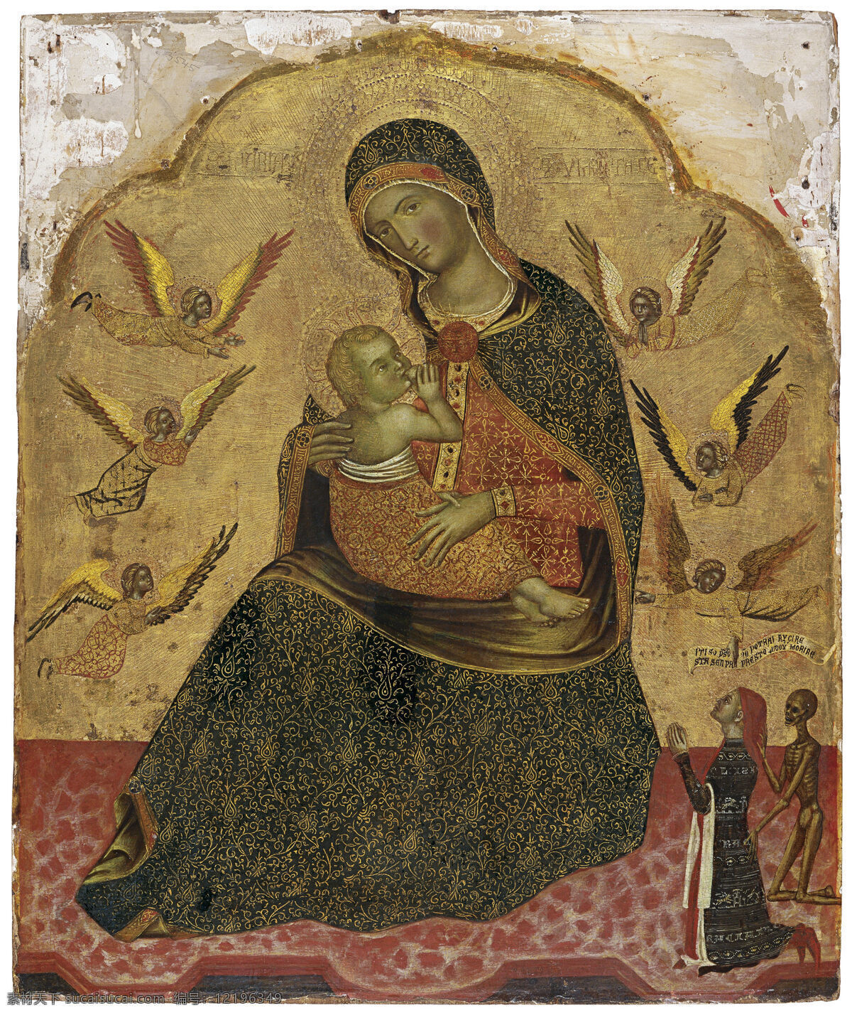 油画 装饰画 绘画艺术 宗教油画 宗教绘画 基督教 教堂壁画 圣母玛丽亚 书画文字 文化艺术 黑色