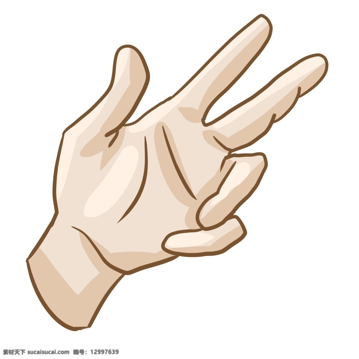 数字 手势 插画 数字3的手势 卡通插画 手势插画 摆姿势 肢体语言 手语 哑语 比划 3个的手势