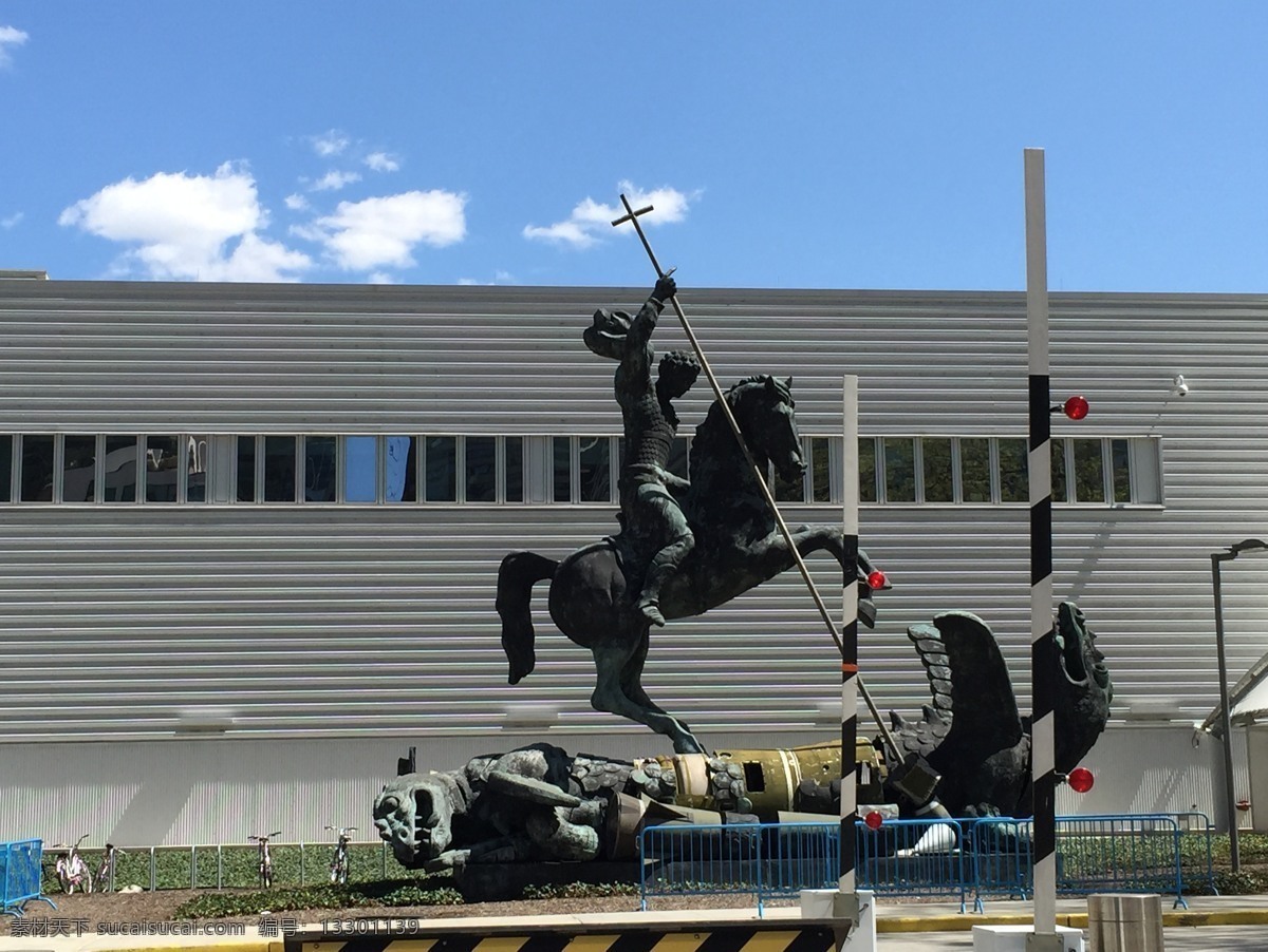 骑马勇士雕塑 美国 纽约 联合国总部 骑马勇士 雕塑 建筑园林 黑色