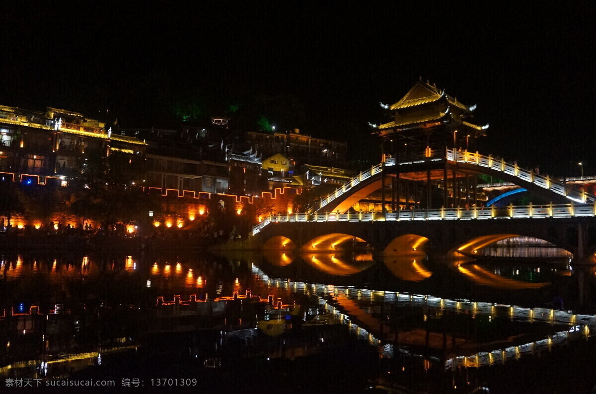 凤凰古城夜景 凤凰 古城 夜景 桥 商铺 凤凰古城 旅游摄影 国内旅游 国外旅游