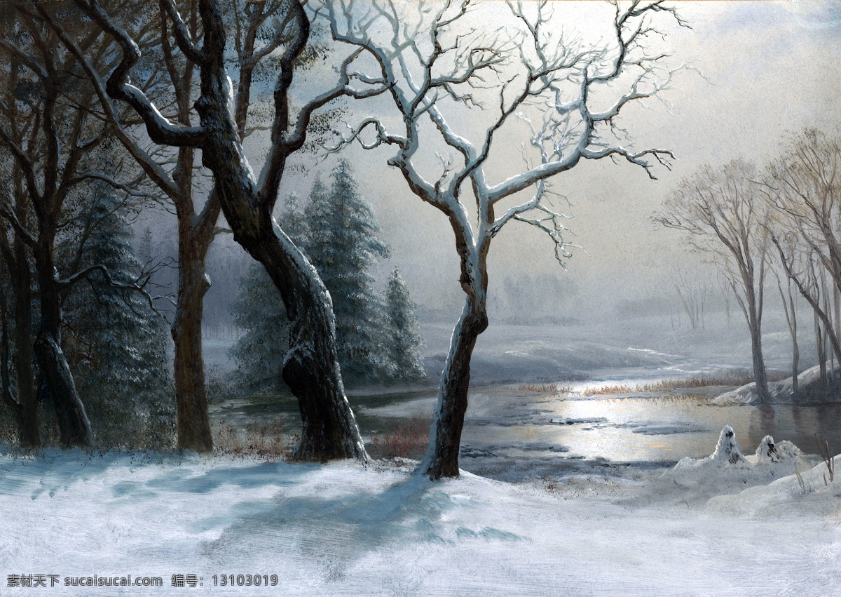 比尔 史 伯特 冬季 雪景 美国 雪 自然 作品 阿尔贝特 约 塞 米蒂 国家 公园 美国画家 哈德逊河学院 景观艺术 私人收藏 优胜美地 家居装饰素材 油画