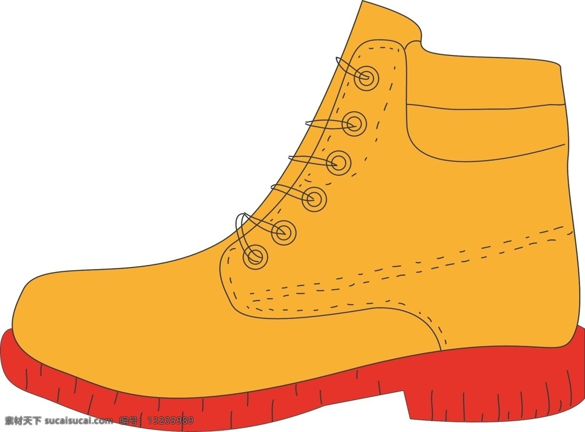 卡通 黄色 皮鞋 矢量 元素 矢量元素 透明元素 免抠元素