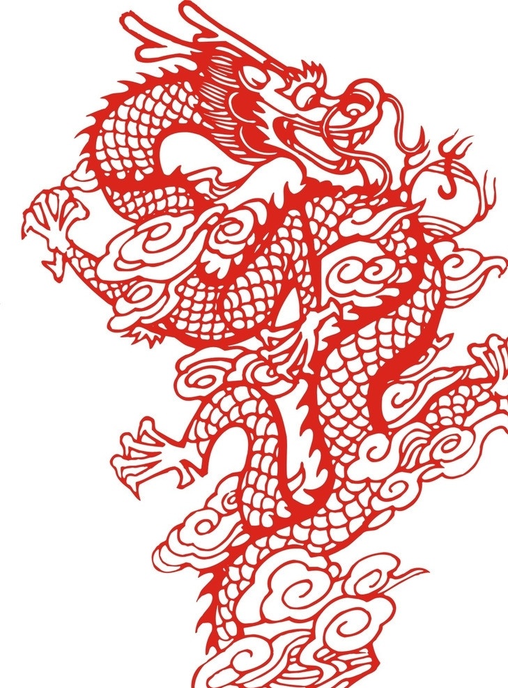 紅色中國龍 龍 底圖 紅色 中國 矢量 春节 节日素材