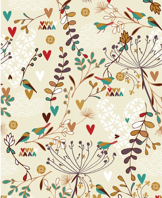 花纹 花朵 古典文化 小鸟 蜂鸟 可爱 心形 矢量素材 花纹花边 底纹边框 矢量
