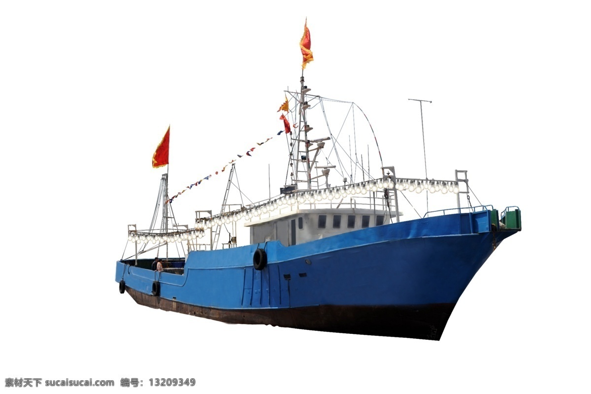 船 渔船 渔轮 扣好的 蓝色渔船 分层 源文件