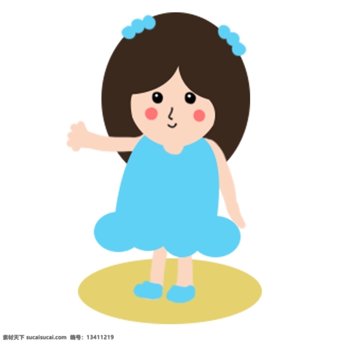 可爱 小女孩 矢量 元素 卡通人物 卡通小女孩 卡通女士人物 矢量人物插画 长发女孩