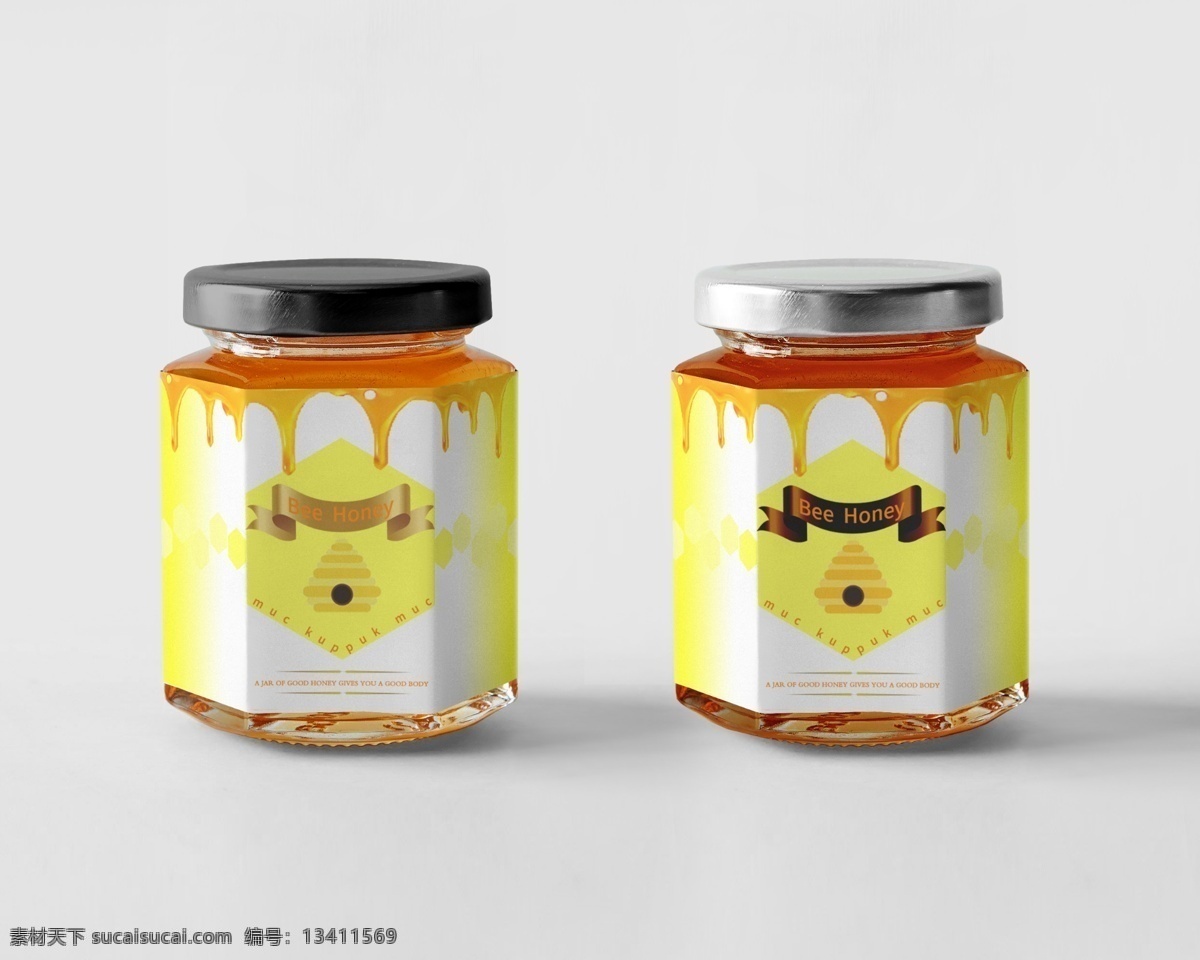 蜂蜜罐模型 蜂蜜罐 样机 玻璃罐 罐子 瓶子 食品罐样机 罐子模型 分享素材 包装设计