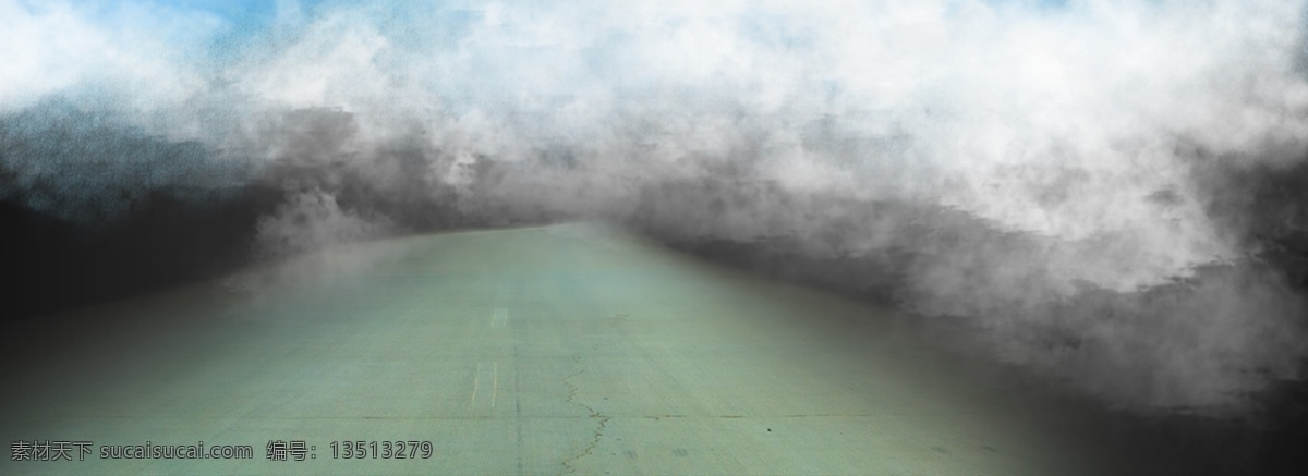 迷幻 公路 速度 大气 背景 白云 蓝天 雾 迷雾