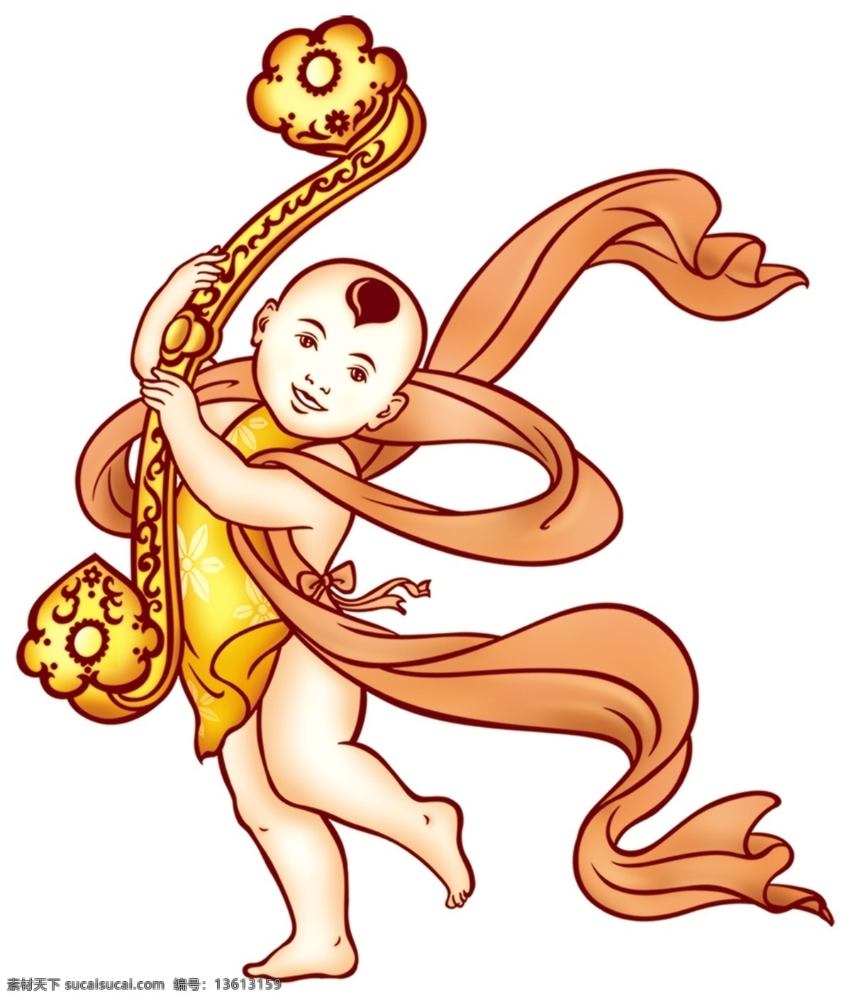 如意 送财 童子 分层 人物 源文件库