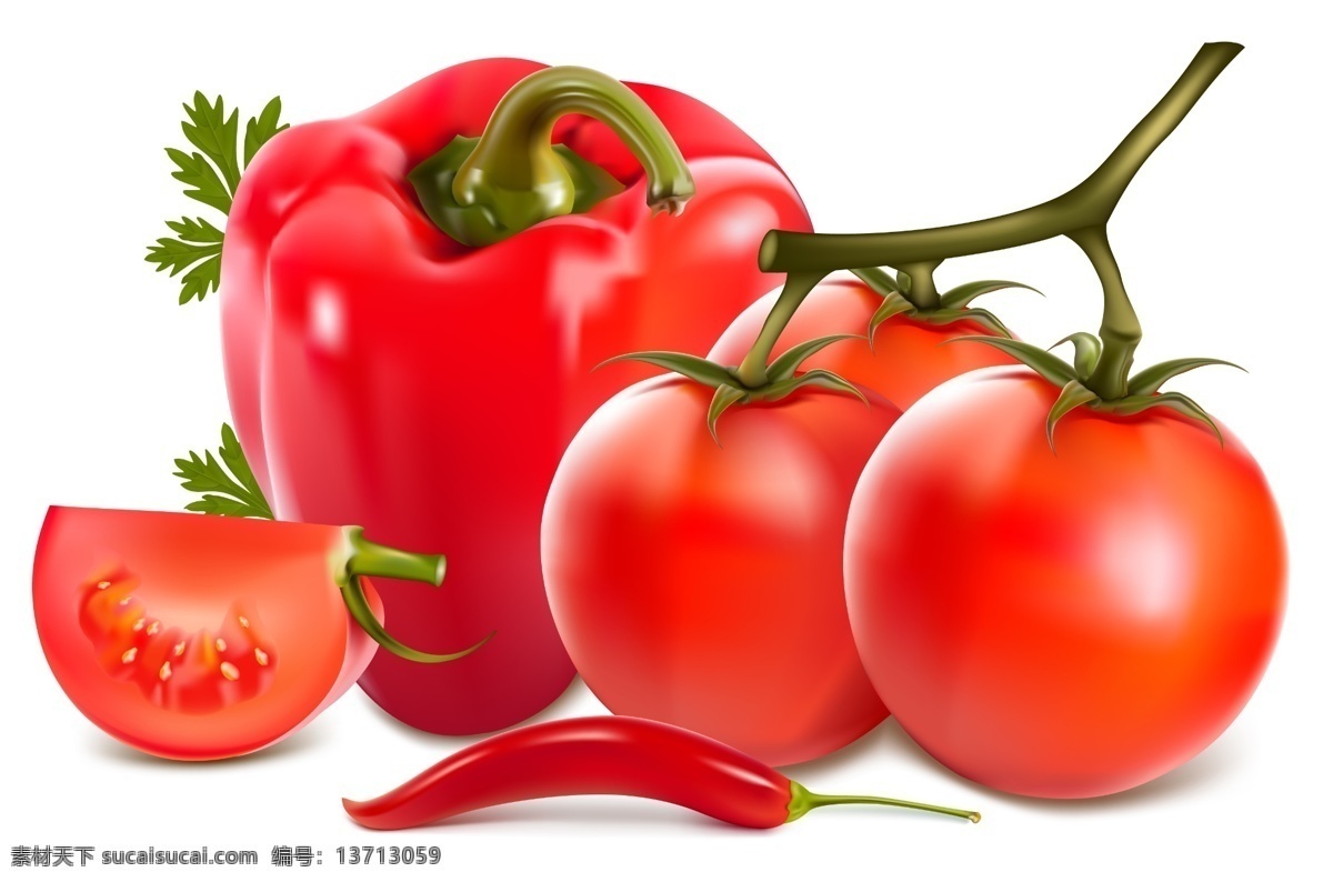 蔬菜 番茄 辣椒 分层 源文件