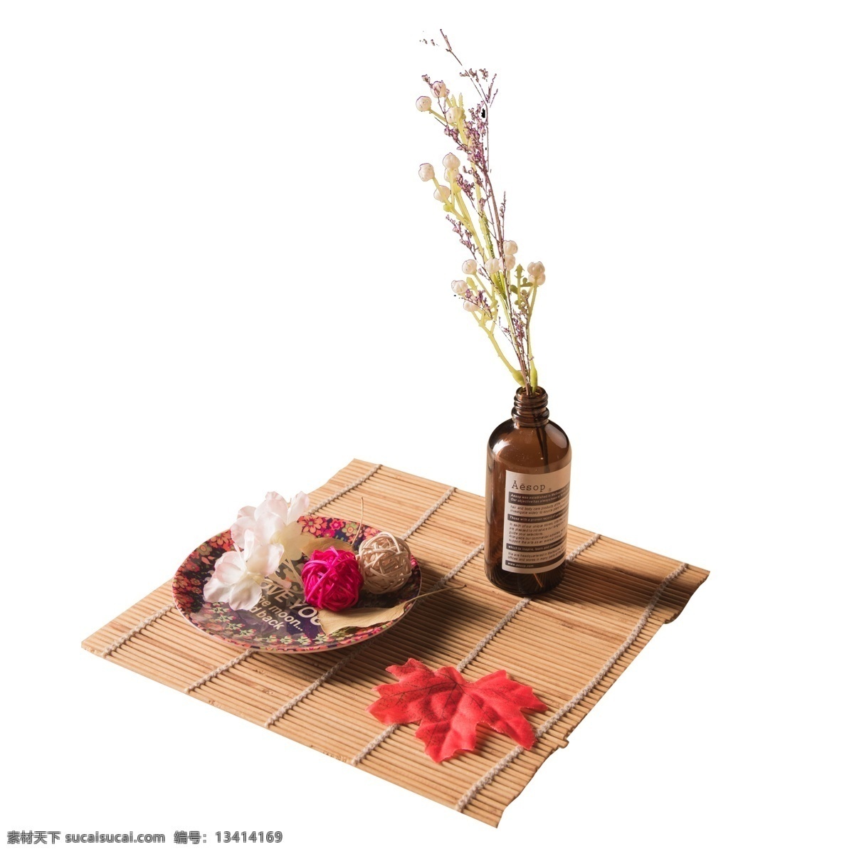 红色 叶子 花瓶 免 抠 图 植物盆栽 绿色植物 绿色生态 新鲜的叶子 装饰花朵 红色线团 免抠图
