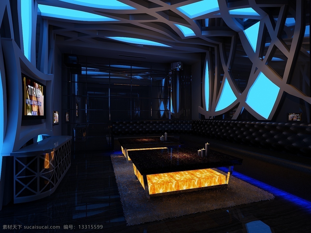 动感 时尚 ktv 包厢 高档 工作 豪华 享受 3d模型素材 室内装饰模型