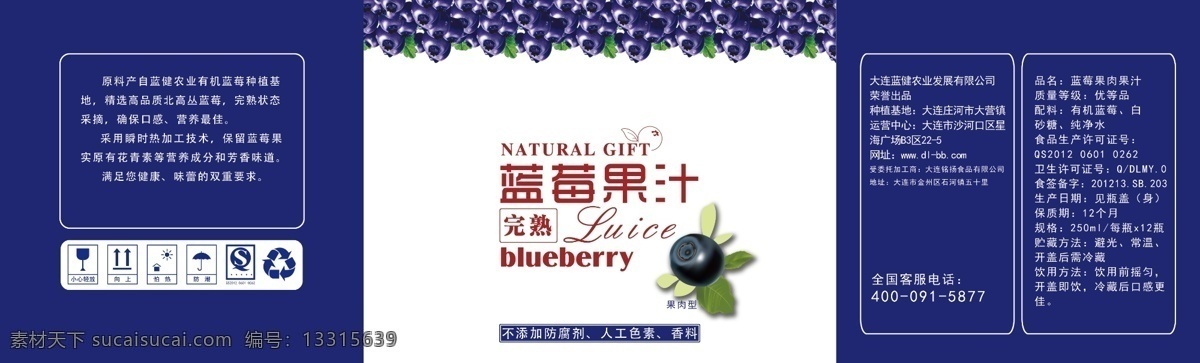 蓝莓 果汁 包装 健康 绿色 天然 果汁饮品 原创设计 其他原创设计