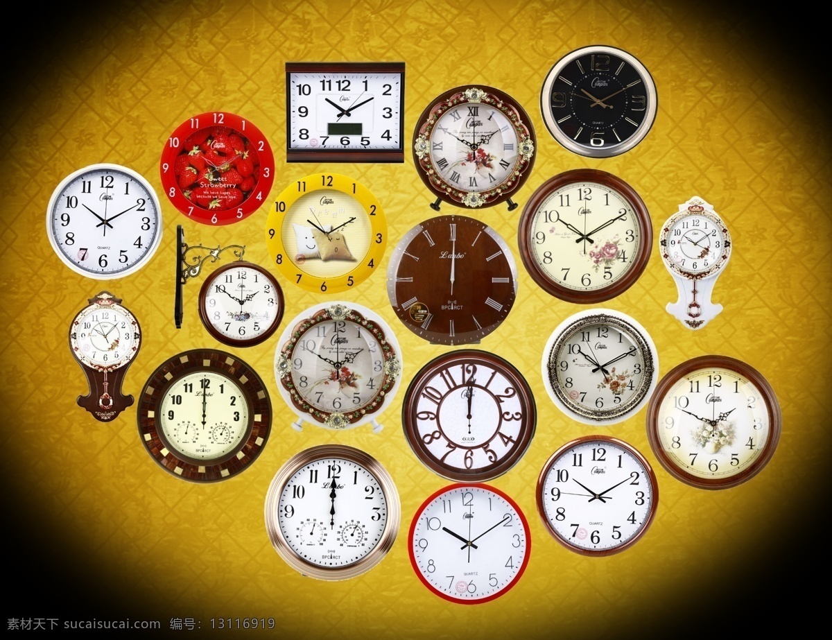 各种钟表 钟表 石英表 闹钟 挂钟 古典闹钟 装饰挂钟 钟表形象 设计元素 分层 源文件