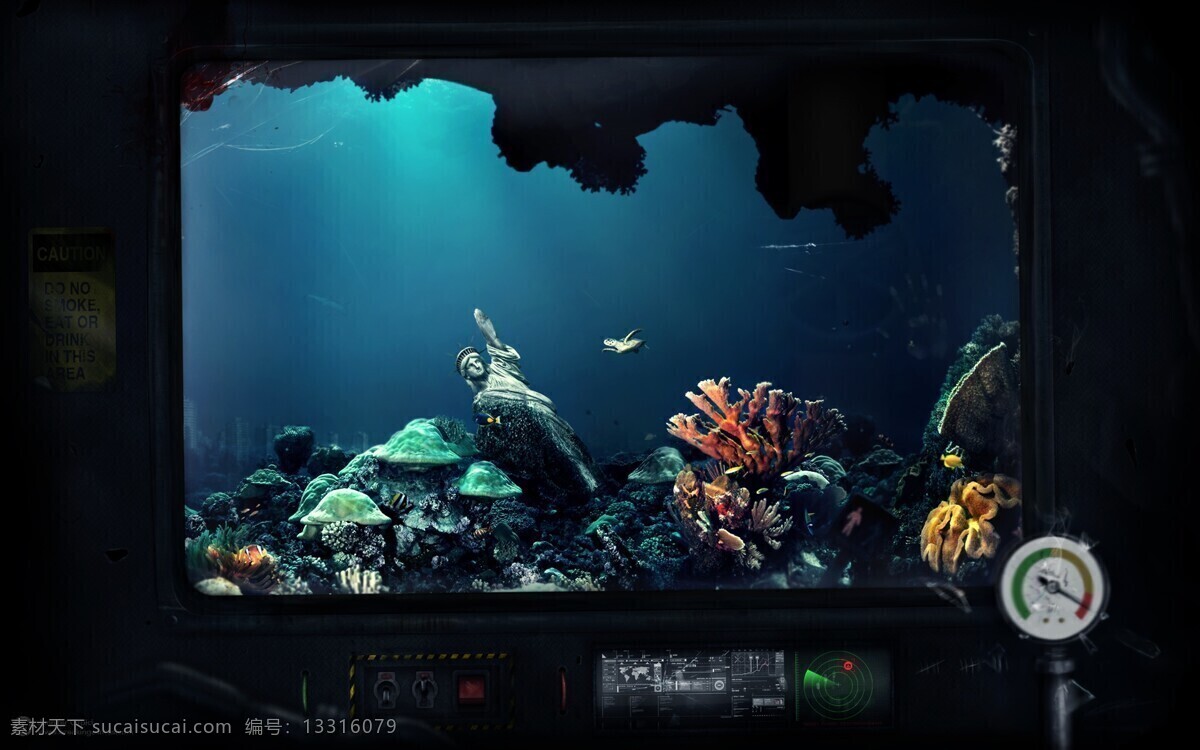 海底 世界 光线 海底世界 海景 海水 科技 石头 鱼 风景 生活 旅游餐饮