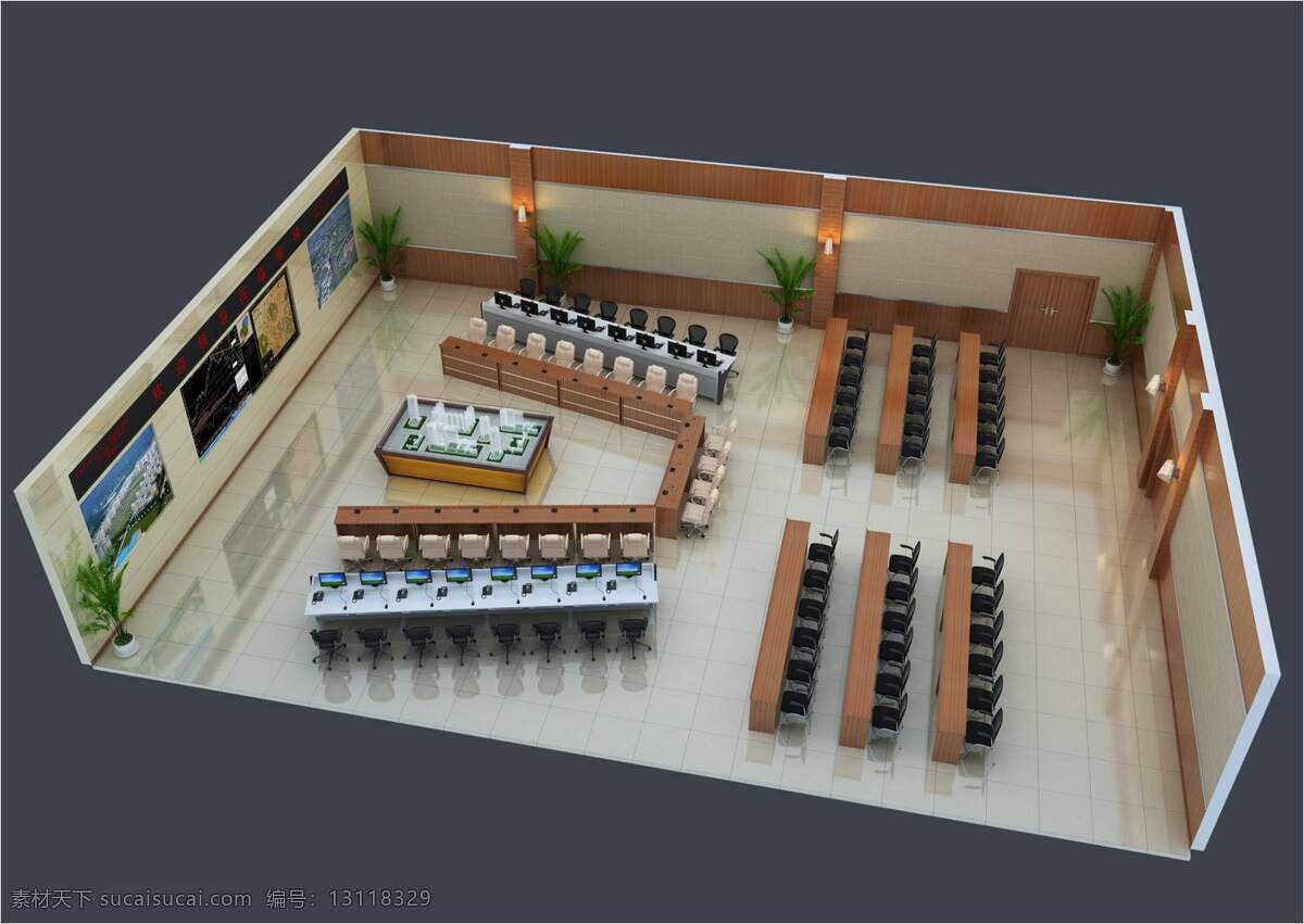 3d设计 3d作品 大屏 会议室 视频 设计素材 模板下载 视频会议室 指挥中心 电子沙盘 psd源文件