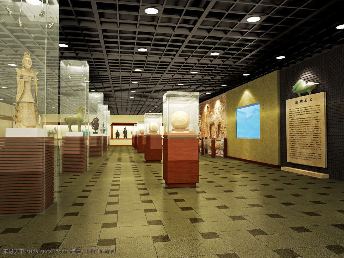商业空间 中式 古朴 博物馆 大气 商业 时尚 室内设计 环境设计 房屋 建筑 内部 3d设计 室内模型