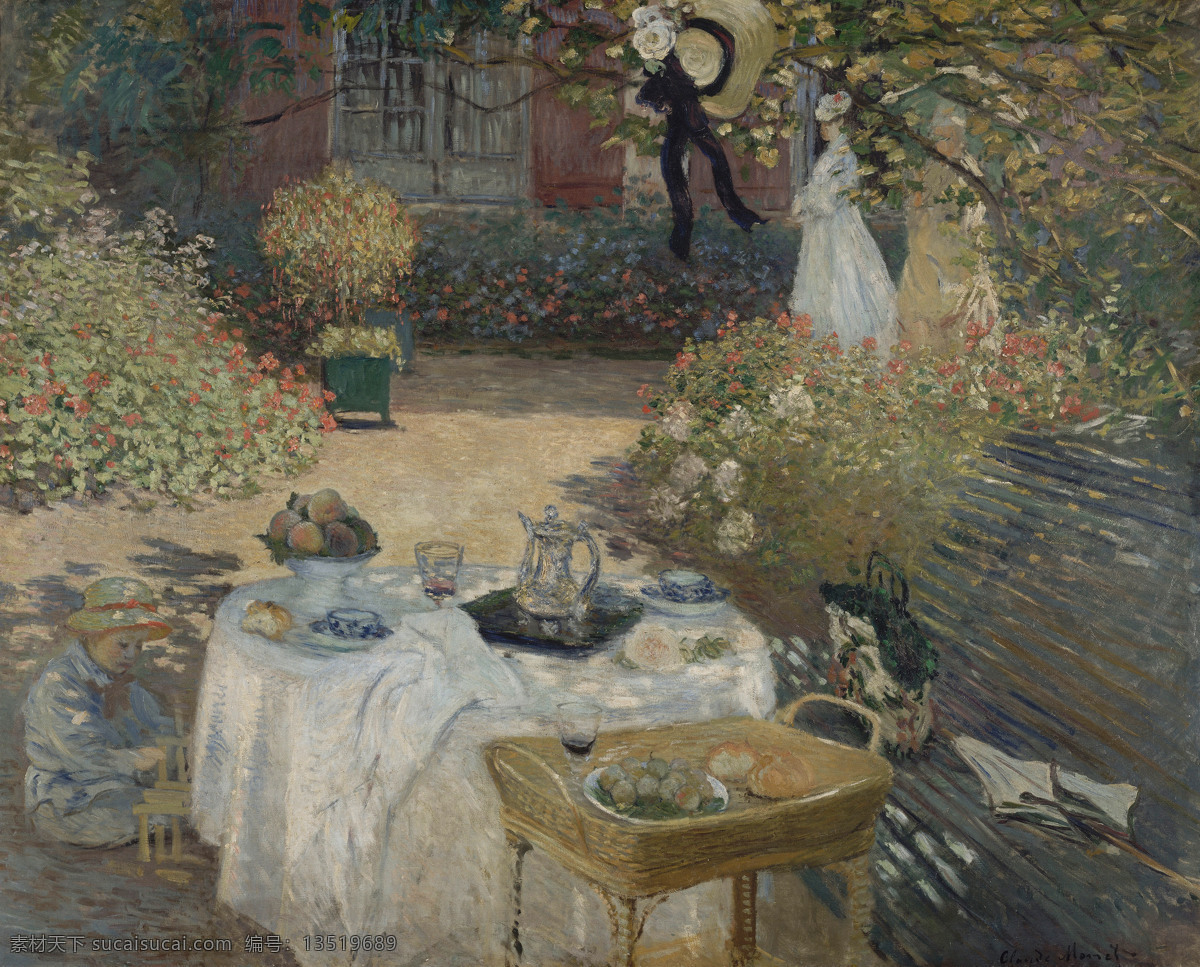 monet 风景 油画 装饰画 法国 画家 克劳德 luncheon the 莫 奈 oscar claude 印象派 风景画 静物 装饰素材
