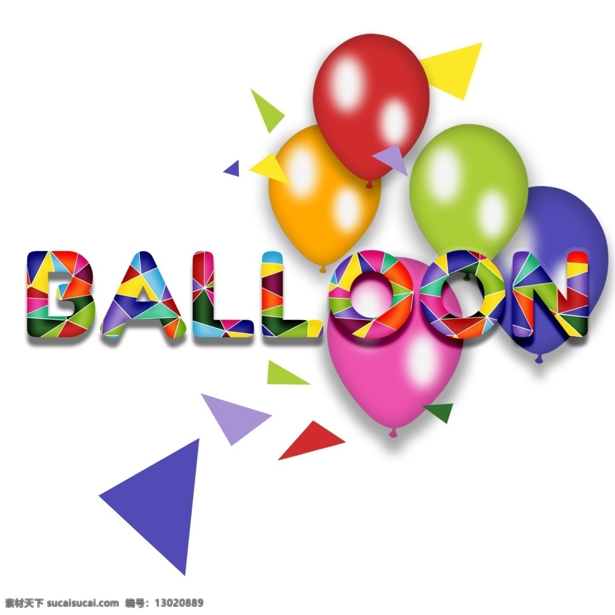 creativ 3d 彩色 气球 字体 菱形 创作的 3d字体 五颜六色 多彩的菱形 庆典 派对