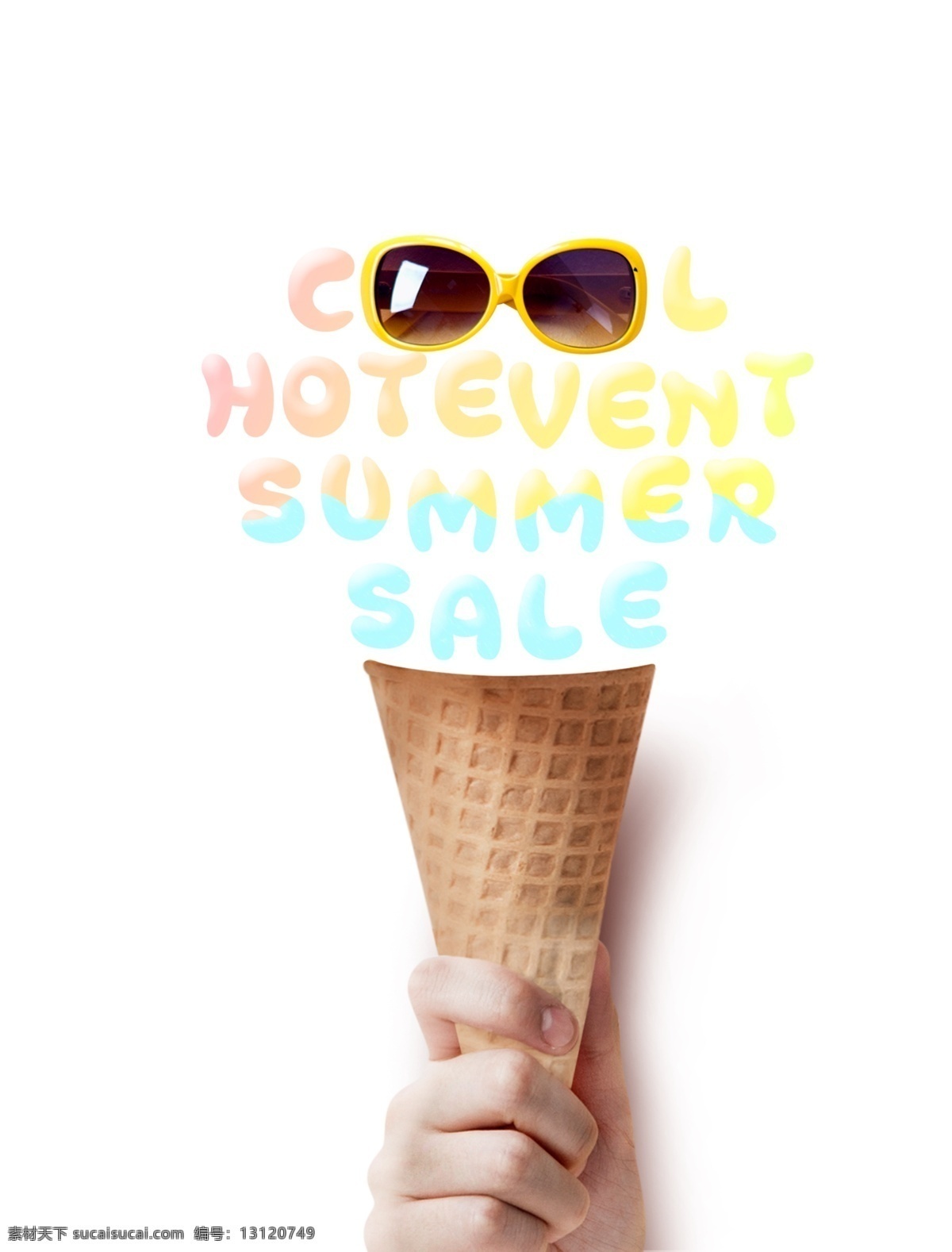 夏天 度假 装饰 冰淇淋 眼镜 英文 sale 手握 summer hot