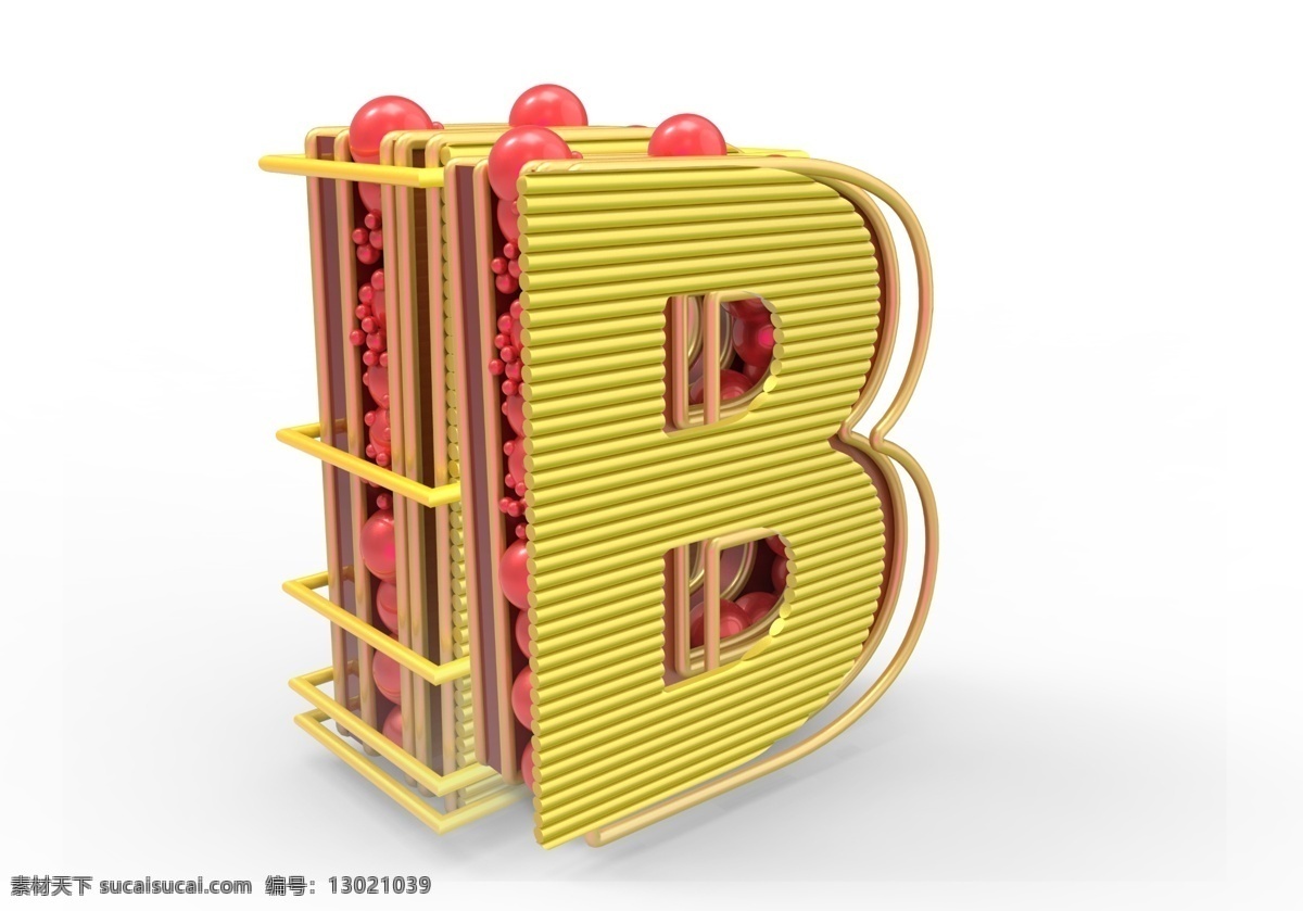 电商 c4d 字母 立体 b 气泡 金属边框 字母立体 电商c4d 炫酷 倒计时 灯钢管效果 渐变色 红蓝渐变色