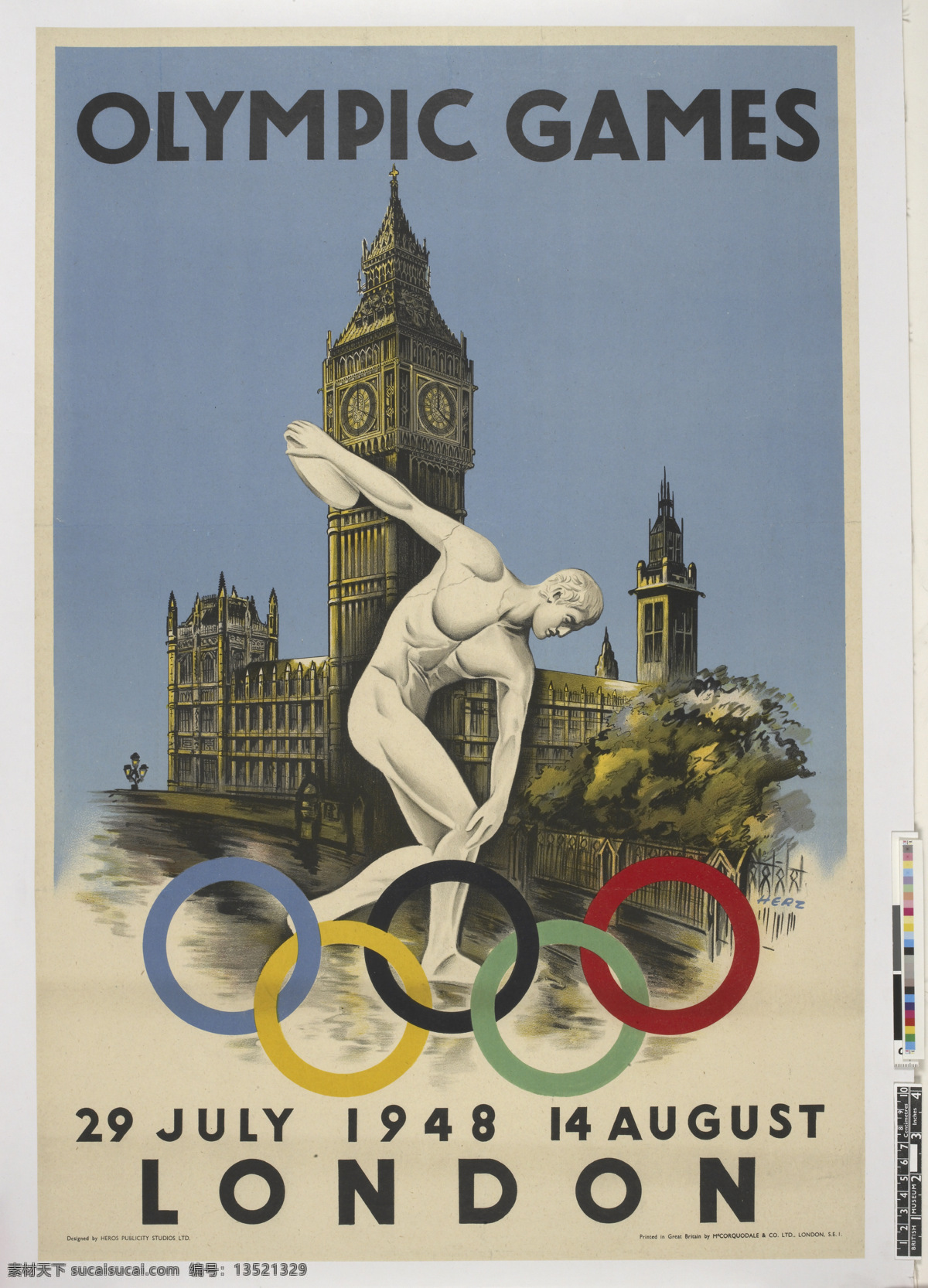 掷铁饼 奥运海报 体育运动 文化艺术 掷铁饼者 1948 年 奥运 海报 企业文化海报