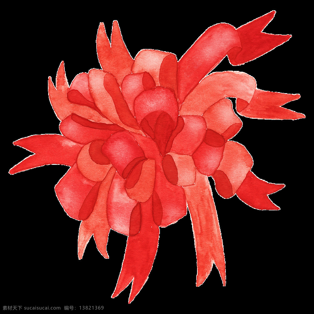 一个 绣花 球 透明 红色 卡通 免扣素材 手绘 水彩 丝带 透明素材 装饰图案