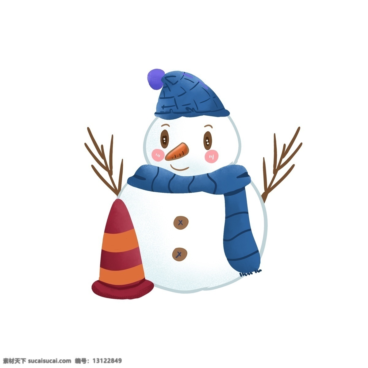 卡通 可爱 手绘 冬天 装饰 小雪 人 元素 卡通可爱 白色 雪人