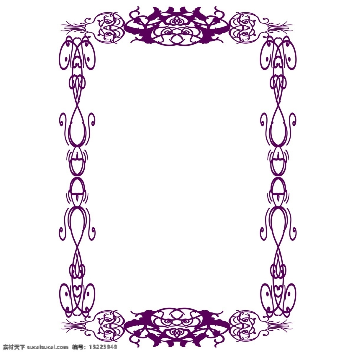 紫色 繁花 花纹 边框 紫色繁花 花朵 花纹边框