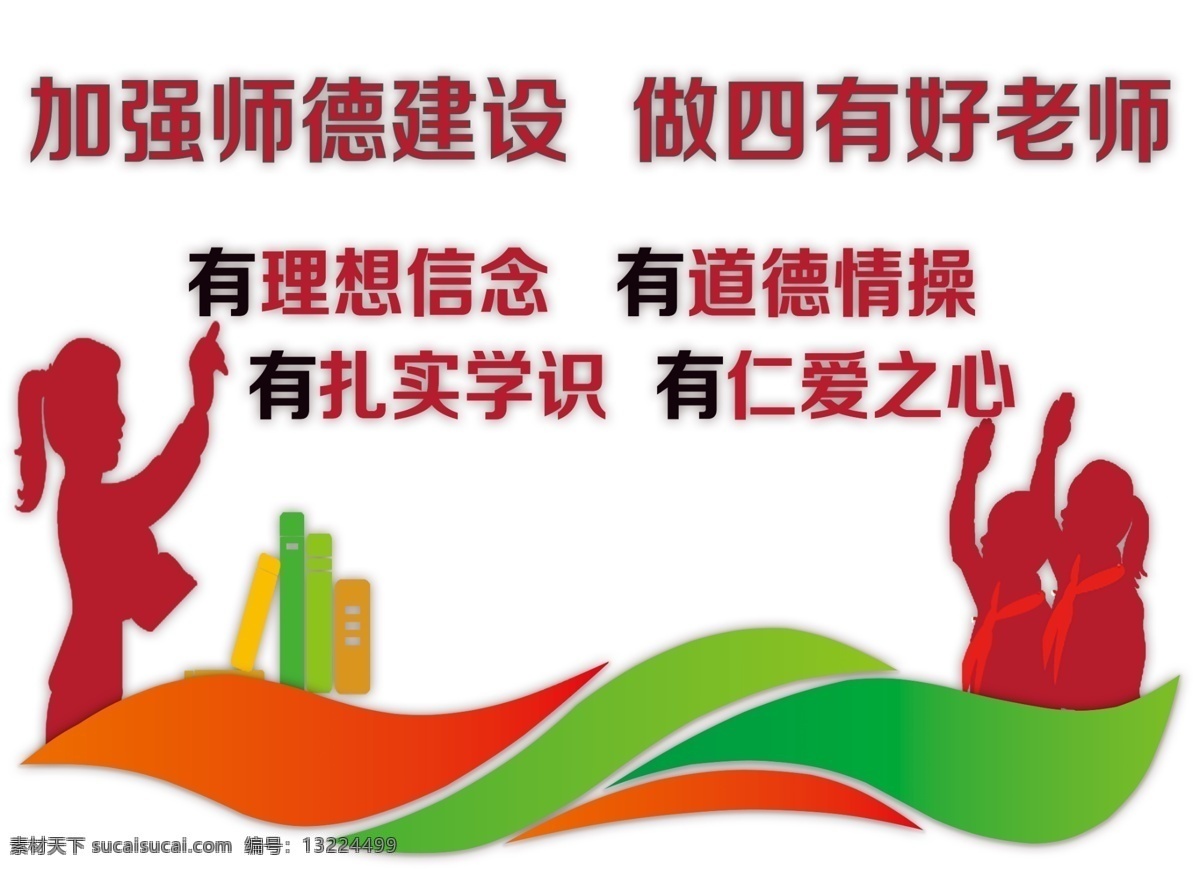 四有好老师 校园 文化 背景墙 分层